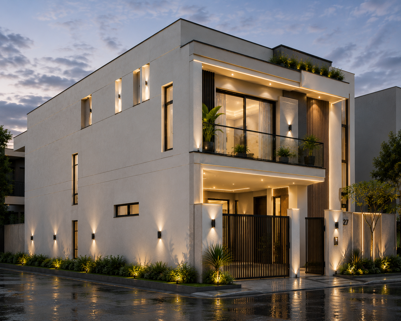 Mr. Gilani Bahria Enclave Architectural left elevation